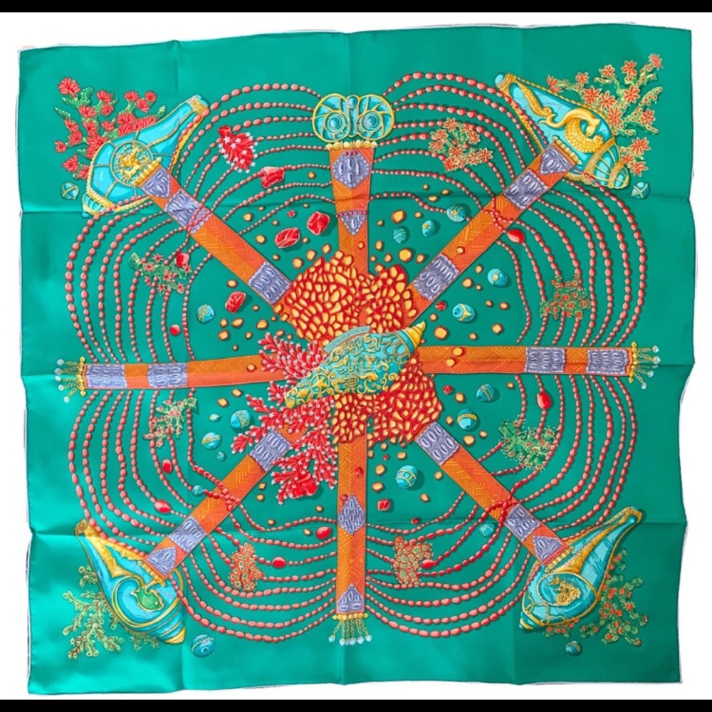Authentic Hermès Chemins De Corail Silk Scarf